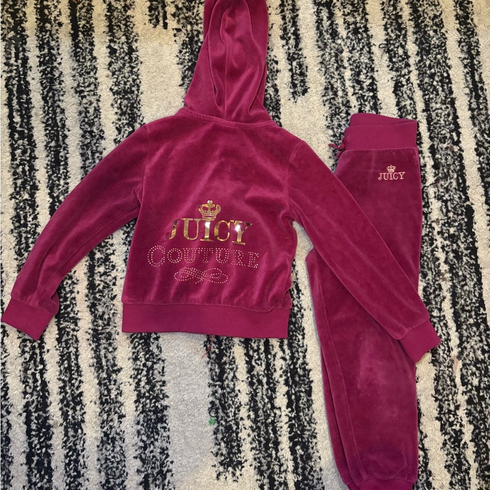 Juicy Couture Fuchsia Velour Hoodie Set